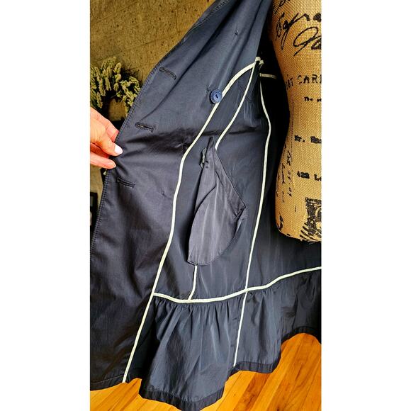 Max Mara Ruffle Hem Trench Coat. Weekend Edition, Womens Sz 8, Excellent cond - Picture 8 of 13